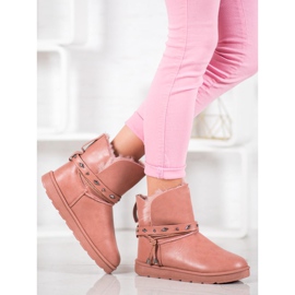 SHELOVET Mukluki con cuero ecológico rosa 2