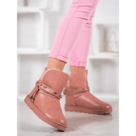 SHELOVET Mukluki con cuero ecológico rosado 4