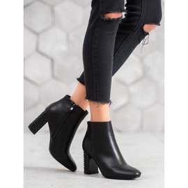 SHELOVET Botas con Tacón Decorativo negro 5
