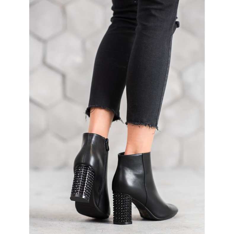 SHELOVET Botas con Tacón Decorativo negro 1