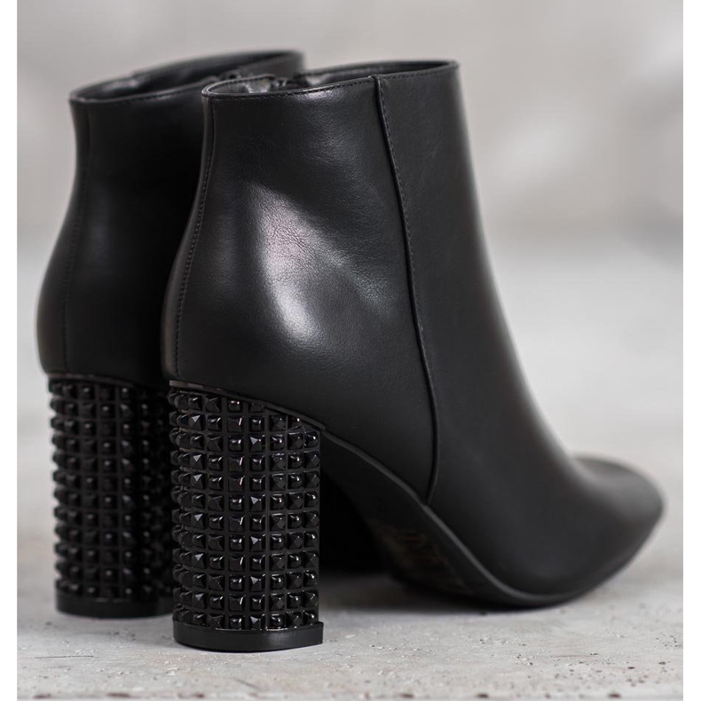 SHELOVET Botas con Tacón Decorativo negro 2