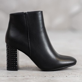 SHELOVET Botas con Tacón Decorativo negro 4