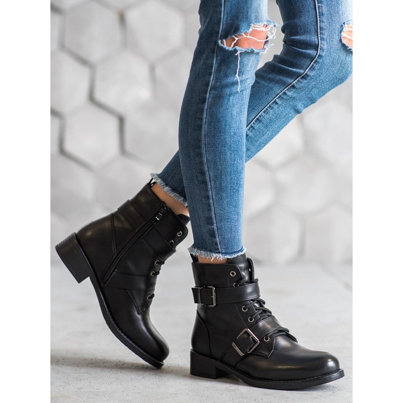 SHELOVET Trabajadores cálidos con cierres negro 2