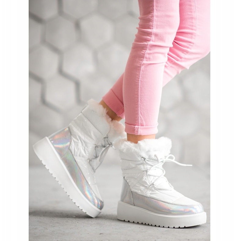 Bella Paris Botas de nieve de moda blanco 1