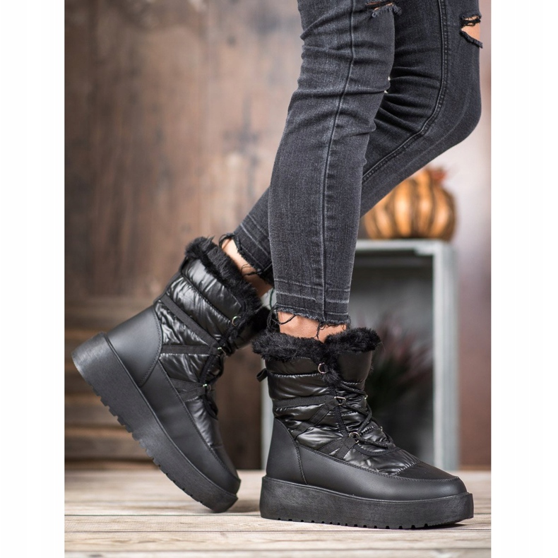 Bella Paris Botas de nieve de moda negro 1