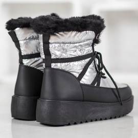 Bella Paris Botas de nieve de moda plata gris 4
