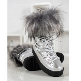 Bella Paris Botas de nieve cálidas con pelo gris 1 Bella Paris Botas de nieve cálidas con pelo gris 1