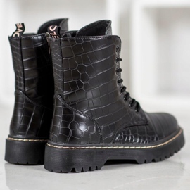 SHELOVET Trabajadores de moda con cuero ecológico negro 5