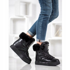 Bella Paris Botas de nieve negras clásicas negro 4