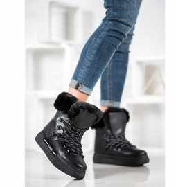 Bella Paris Botas de nieve negras clásicas negro 5
