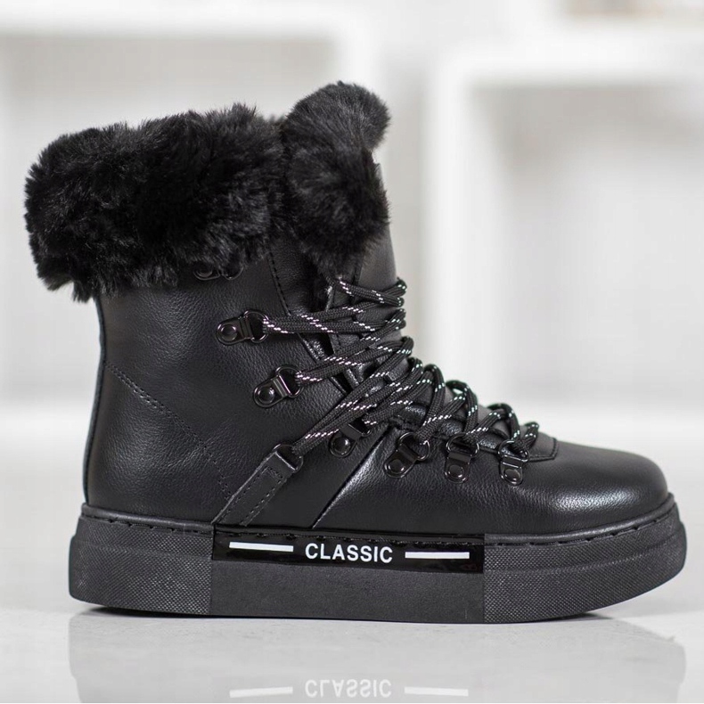 Bella Paris Botas de nieve negras clásicas negro 1