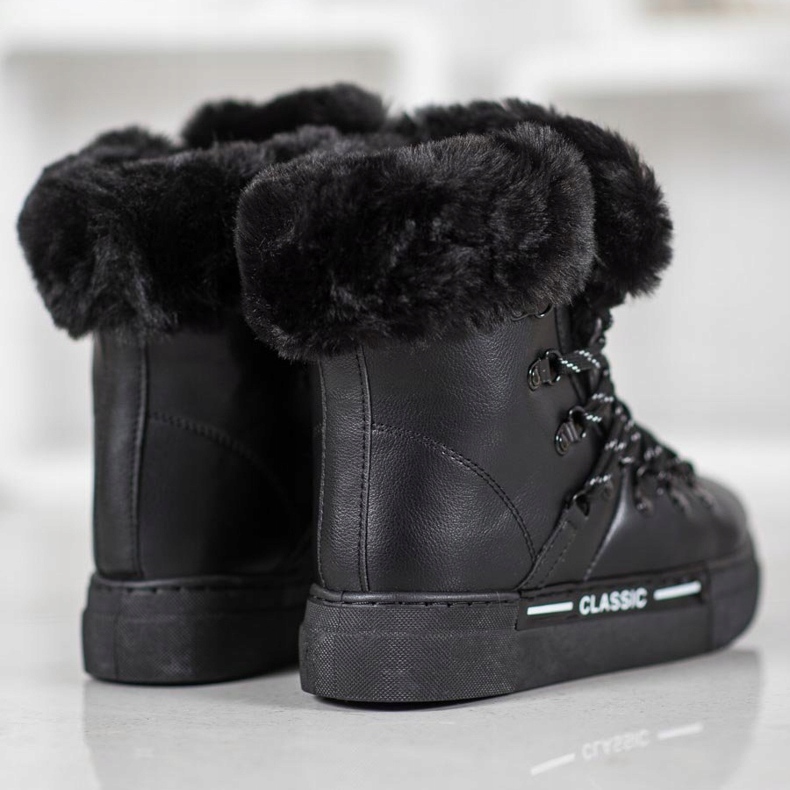 Bella Paris Botas de nieve negras clásicas negro 2