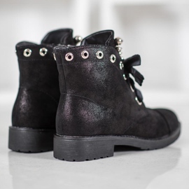 Bella Paris Botas con lazo decorativo negro 4