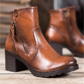 SHELOVET Botines con cremallera marrón 4
