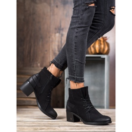 Botas con cordones en el poste VINCEZA negro 5