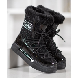 Bella Paris Botas de nieve clásicas de moda negro 3
