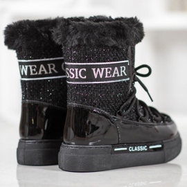 Bella Paris Botas de nieve clásicas de moda negro 4