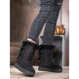 SHELOVET Mukluki con un arco negro 1 SHELOVET Mukluki con un arco negro 1