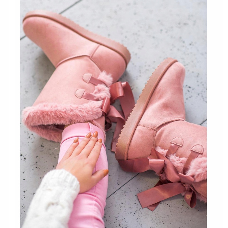 Mukluki alto con arcos rosado 2 Mukluki alto con arcos rosado 2