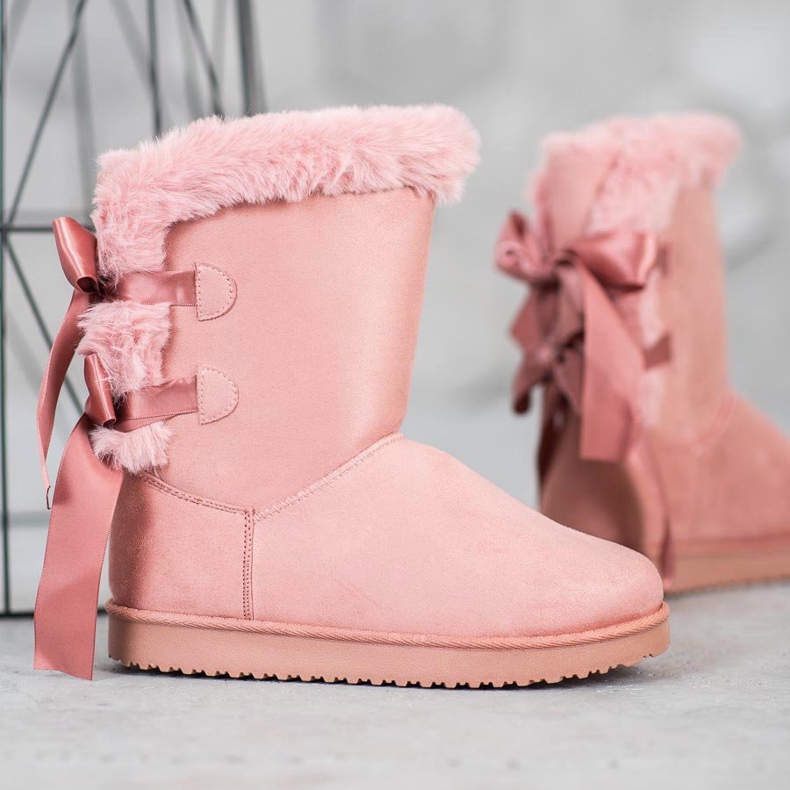 Mukluki alto con arcos rosado 1 Mukluki alto con arcos rosado 1