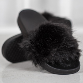 SHELOVET Zapatillas de Goma con Piel negro 2