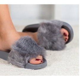 SHELOVET Zapatillas de Goma con Piel gris 4