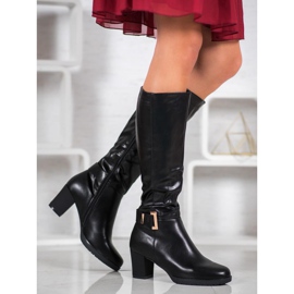 SHELOVET Botas elegantes con hebilla negro 1