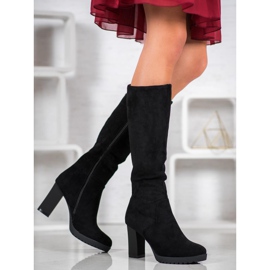 SHELOVET Botas de ante negro 2