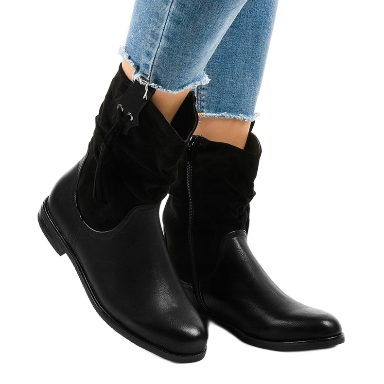 Botas negras planas con aislamiento de mujer 2956 negro 1