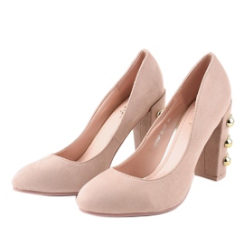 Tacones de ante beige DD59P 2