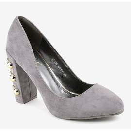Tacones de ante gris DD59P 1