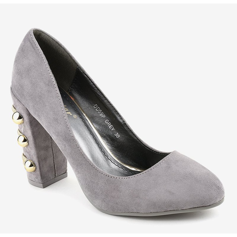 Tacones de ante gris DD59P 1 Tacones de ante gris DD59P 1