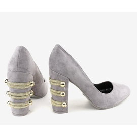 Tacones de ante gris DD59P 2 Tacones de ante gris DD59P 2