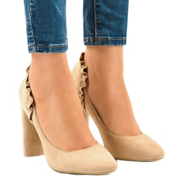 Tacones de ante beige LE037P 1 Tacones de ante beige LE037P 1