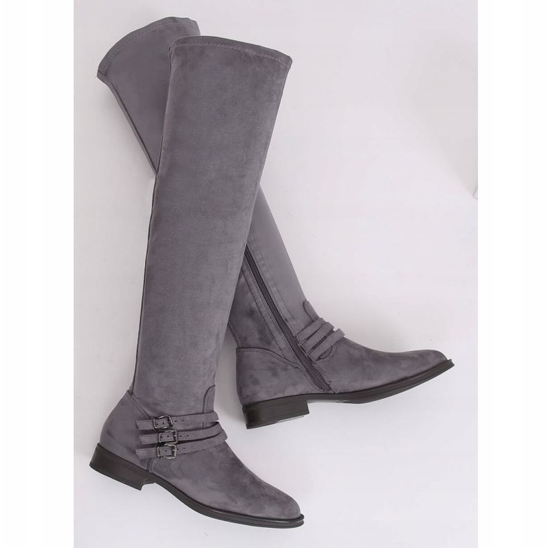 Botas de montar de ante gris K1807811 Gris 1