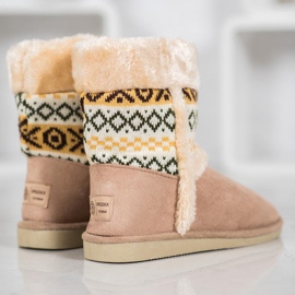 Badoxx Botas de nieve con estampado étnico marrón 10