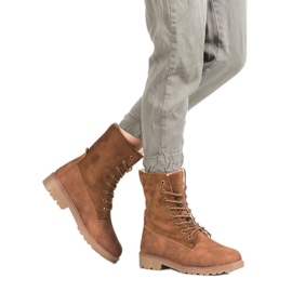 Super Me Botas con cordones marrón 7