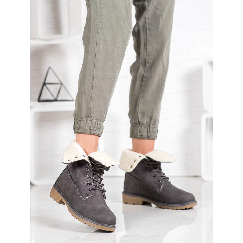 Super Me Botas grises con piel de oveja 2