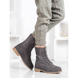 Super Me Botas grises con piel de oveja 9