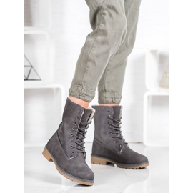 Super Me Botas grises con piel de oveja 10