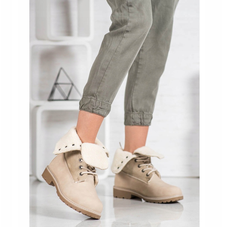 Super Me Botas con cordones beige 2