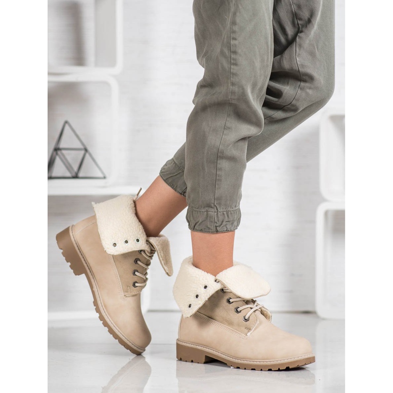 Super Me Botas con cordones beige 1