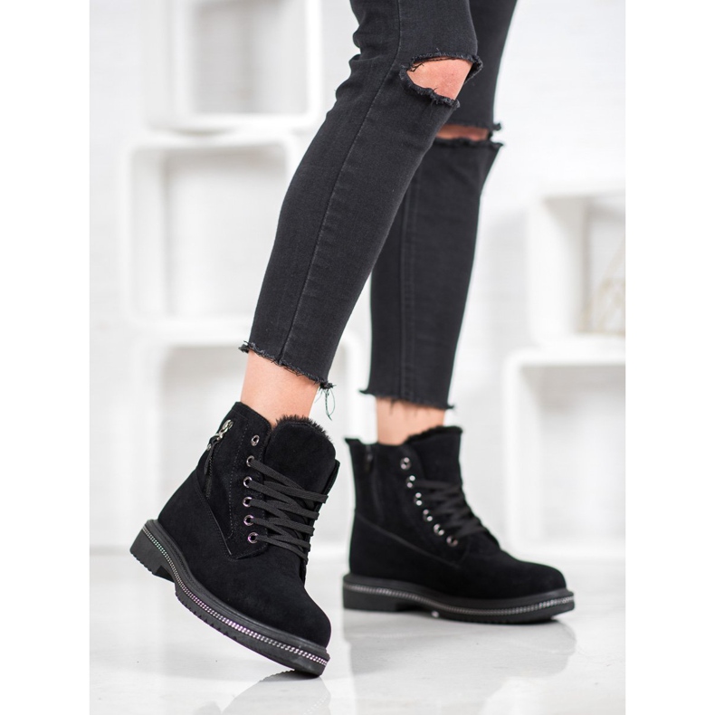 SHELOVET Tramperos con purpurina negro 1 SHELOVET Tramperos con purpurina negro 1