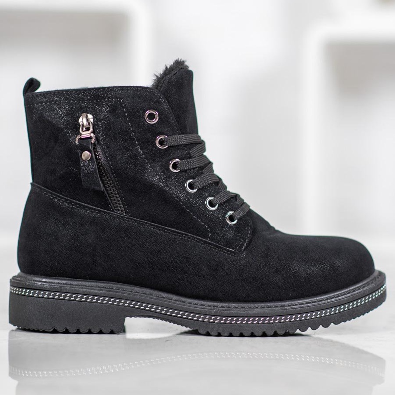 SHELOVET Tramperos con purpurina negro 2 SHELOVET Tramperos con purpurina negro 2