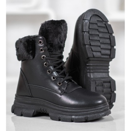 SHELOVET Trabajadores de cordones con piel negro 5