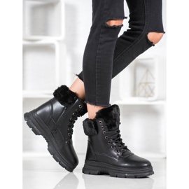 SHELOVET Trabajadores de cordones con piel negro 7