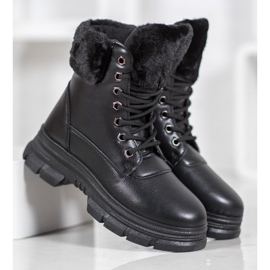 SHELOVET Trabajadores de cordones con piel negro 4