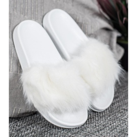 SHELOVET Zapatillas de Goma con Piel blanco 3