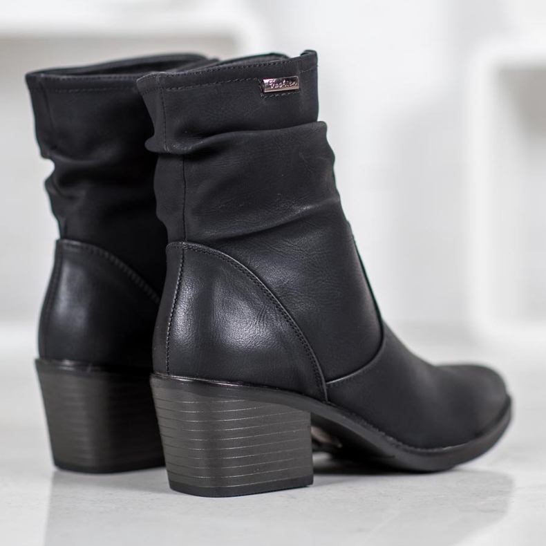 J. Star Botas de vaquero con cuero ecológico negro 1