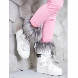 Bella Paris Botas de nieve cálidas con pelo blanco 3